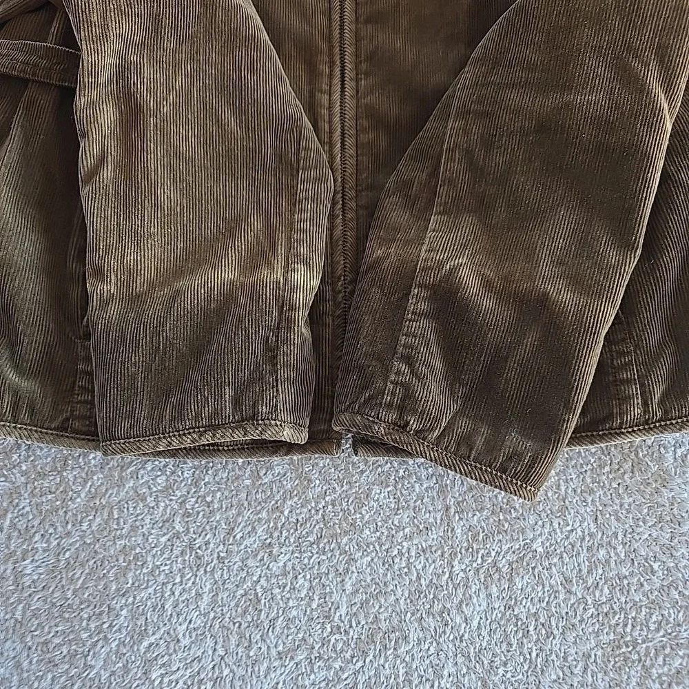 Y2K Static Corduroy Barn Jacket Pennylane Faux Sherpa Trim Chore‎ Coat Brown